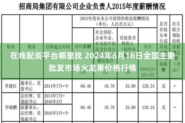 在线配资平台哪里找 2024年6月16日全国主要批发市场火龙果价格行情